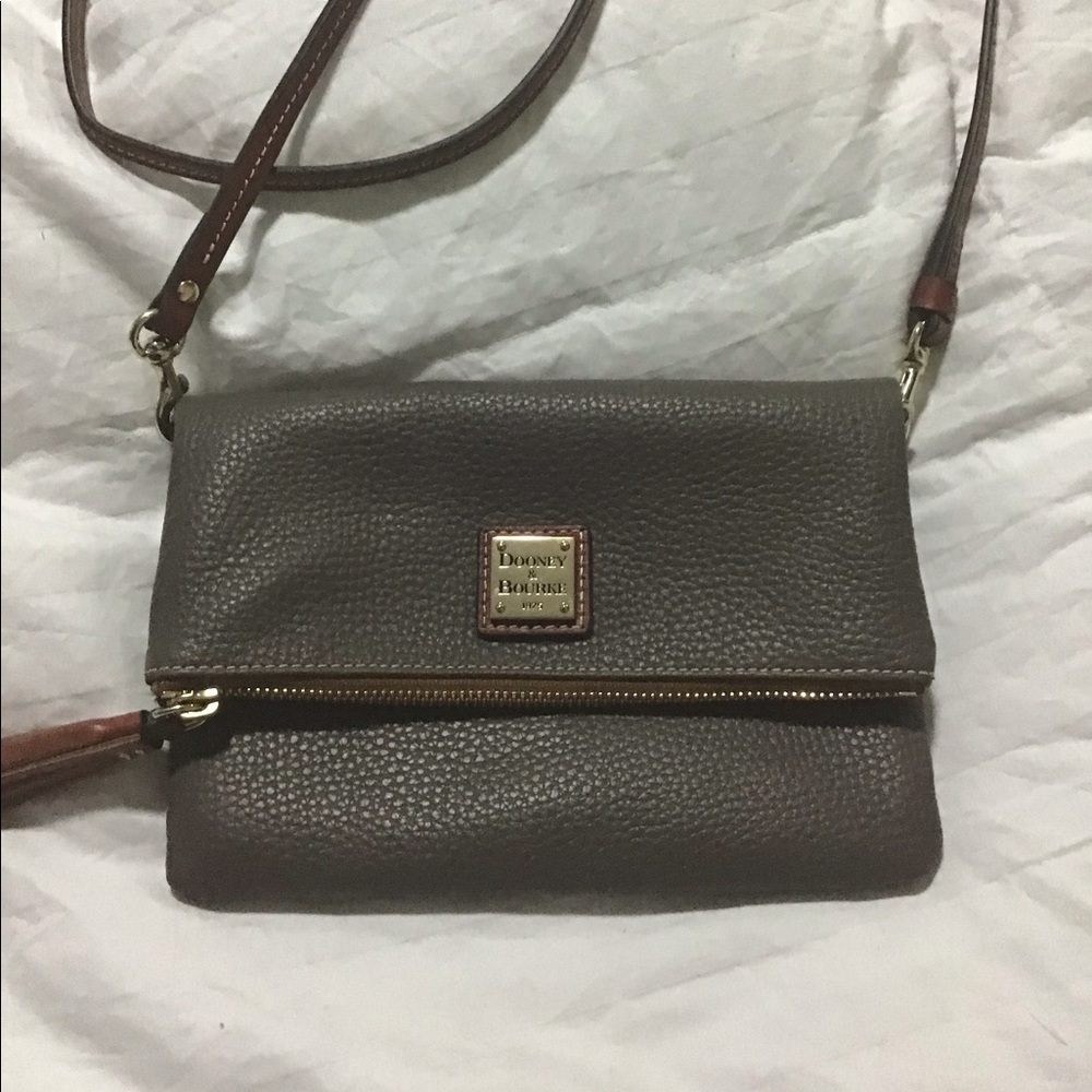 Pebble grain fold over crossbody
